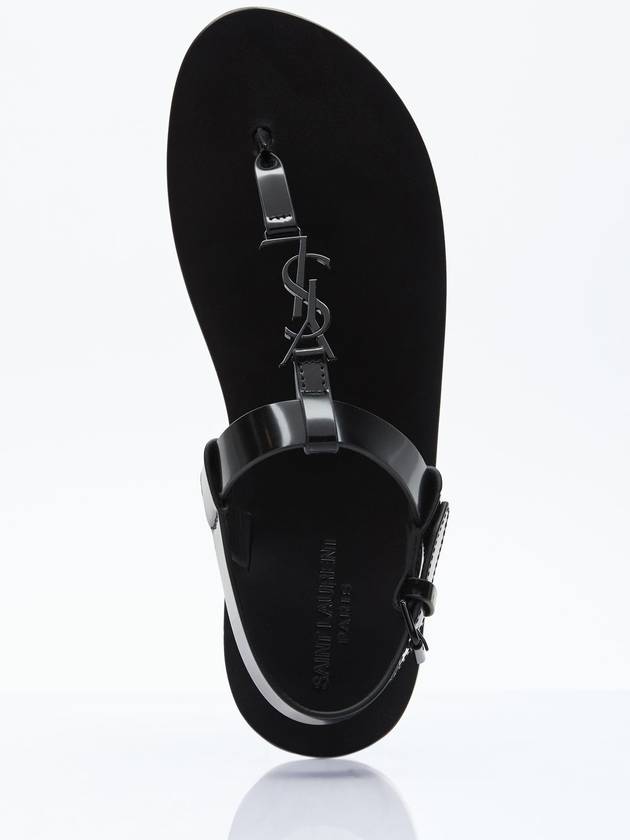 Cassandre Flip Flops Black - SAINT LAURENT - BALAAN 5