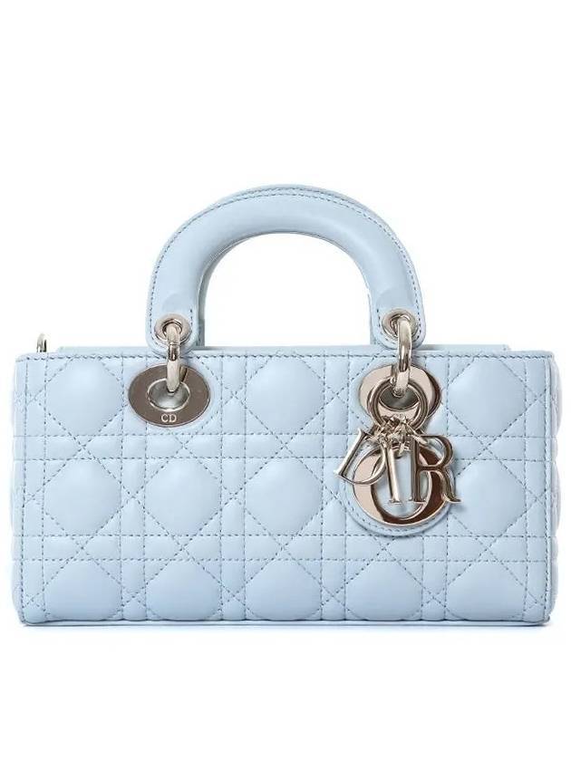 Lady D Joy Cannage Small Lambskin Tote Bag Blue - DIOR - BALAAN 1