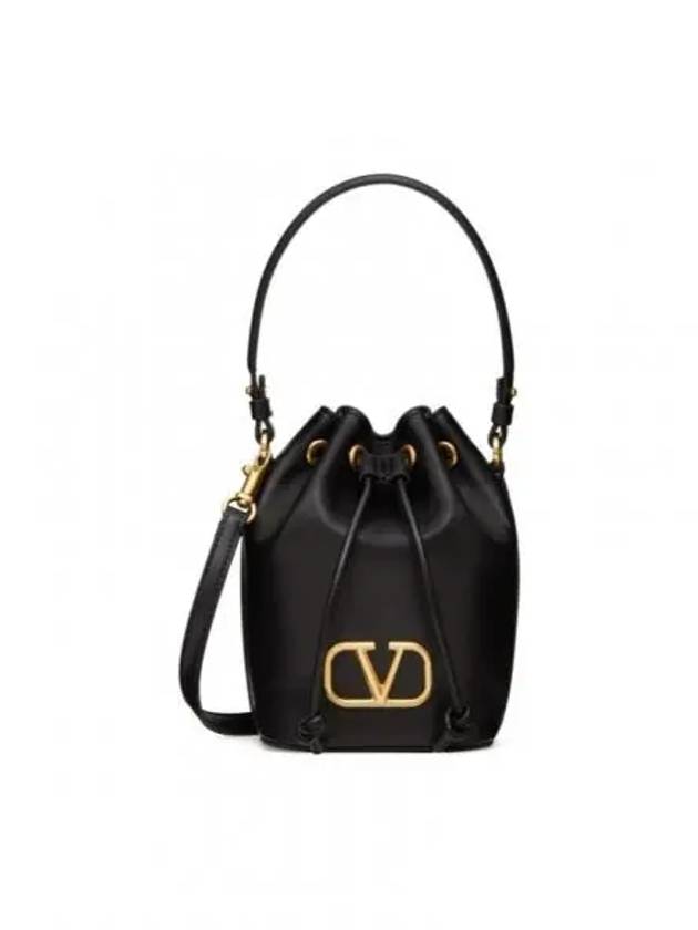 V Logo Signature Mini Bucket Bag Black - VALENTINO - BALAAN 2