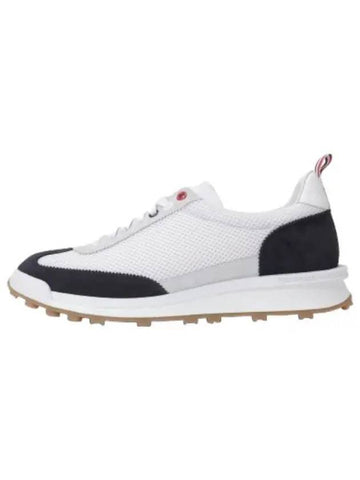 Suede Tech Runner Sneakers Navy - THOM BROWNE - BALAAN 1