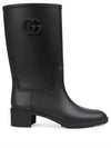 Double G Logo Rubber Rain Boots Black B0710979218 - GUCCI - BALAAN 2