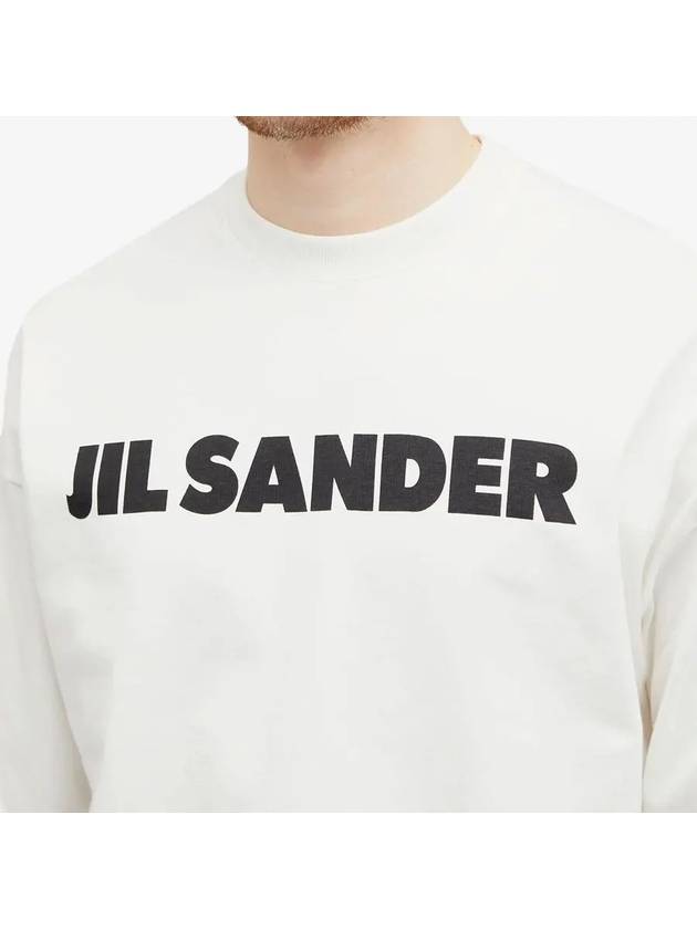 Logo Print Cotton Long Sleeve T-Shirt White - JIL SANDER - BALAAN 4