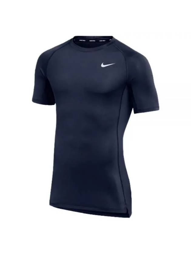 Pro Tight Short Sleeve Short Sleeve T-Shirt Navy - NIKE - BALAAN 1