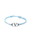 Valentino 3Y2J0M96 DTK MXE J0M96 Garavani V logo cotton bracelet - RED VALENTINO - BALAAN 1