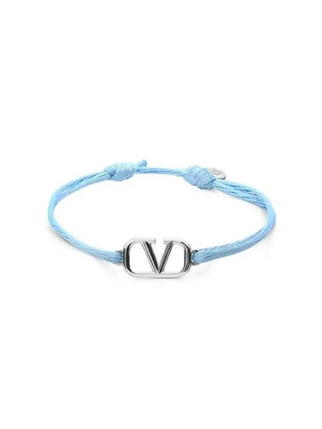 Valentino 3Y2J0M96 DTK MXE J0M96 Garavani V logo cotton bracelet - RED VALENTINO - BALAAN 1