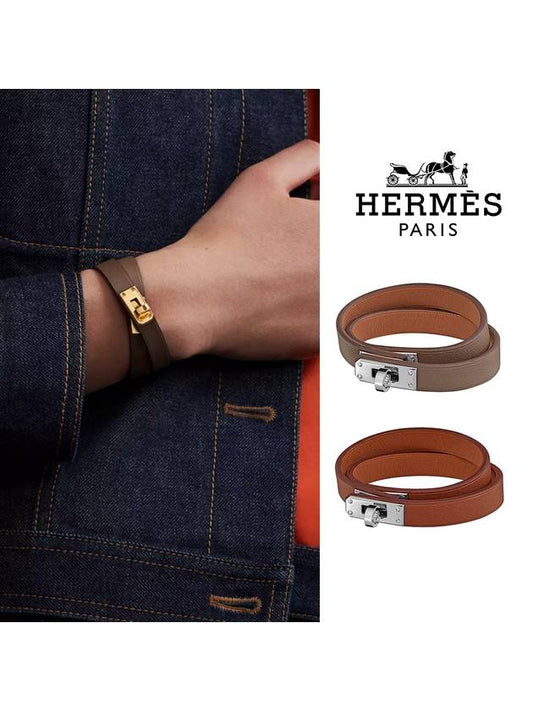 Women's Kelly Double Tour Bracelet Brown - HERMES - BALAAN 2