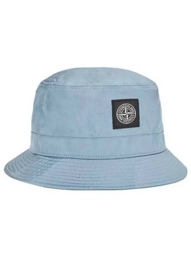 Logo Patch Bucket Hat Blue - STONE ISLAND - BALAAN 2