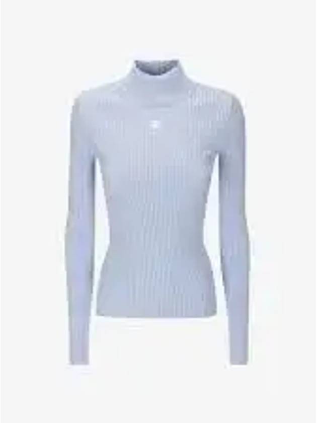 Mockneck Rib Knit Top Blue Sky - COURREGES - BALAAN 2