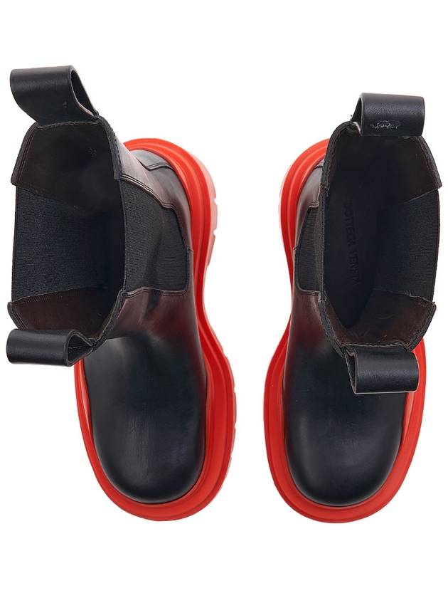 Tire Chelsea Boots Black Red - BOTTEGA VENETA - BALAAN.