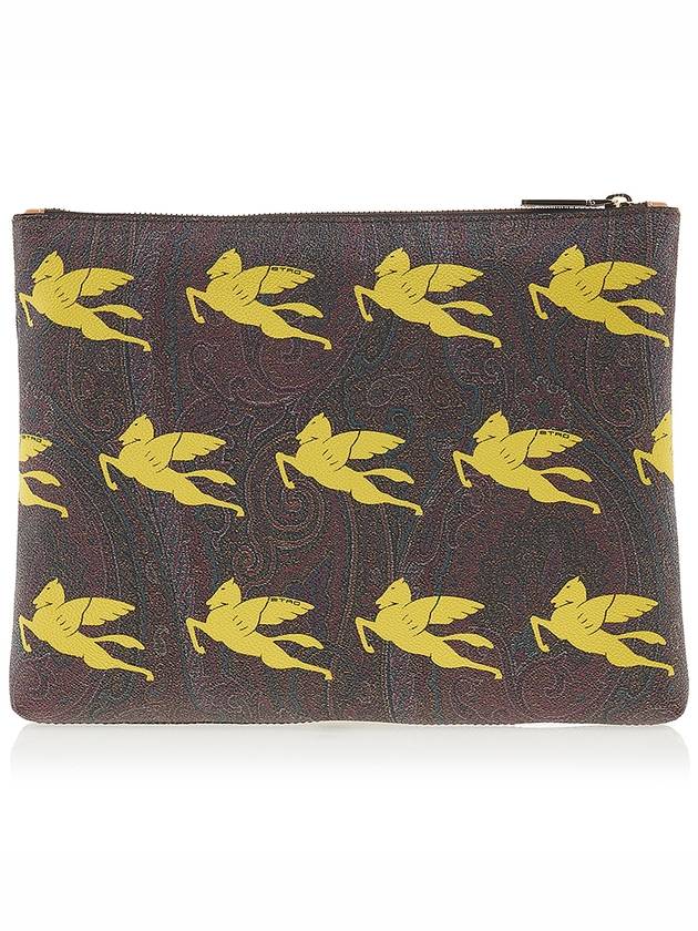 Logo Pattern Clutch Bag Brown - ETRO - BALAAN 4