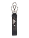 Saffiano Leather Key Holder Black - PRADA - BALAAN 2