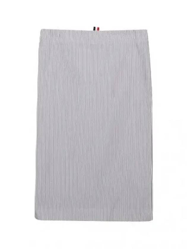 Women's Seersucker Lowride Mid Calf Pencil Skirt Medium Grey - THOM BROWNE - BALAAN 2