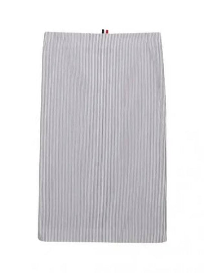 Women's Seersucker Lowride Mid Calf Pencil Skirt Medium Grey - THOM BROWNE - BALAAN 2