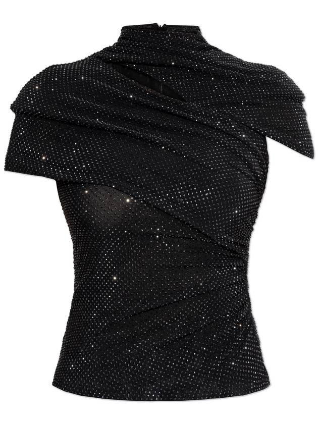 Self Portrait Top With Shimmering Appliqués, Women's, Black - SELF PORTRAIT - BALAAN 1