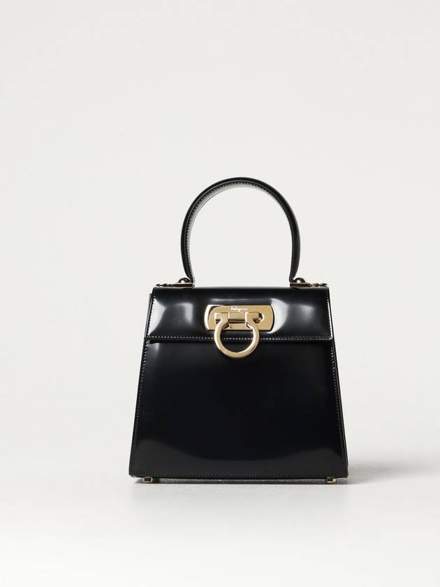 Iconic Top Handle Small Tote Bag Black - SALVATORE FERRAGAMO - BALAAN 2