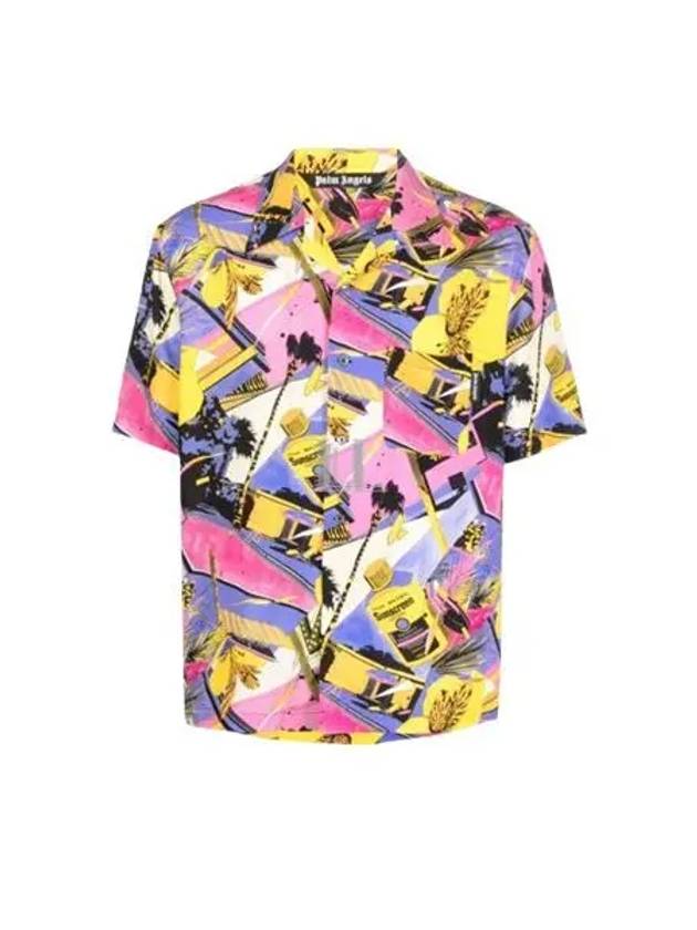 Men's Miami Mix Bowling Short Sleeve Shirt - PALM ANGELS - BALAAN 2