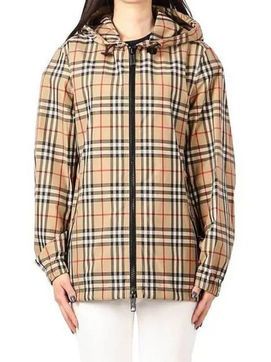 Women's Everton Vintage Check Hooded Jacket Beige - BURBERRY - BALAAN 2