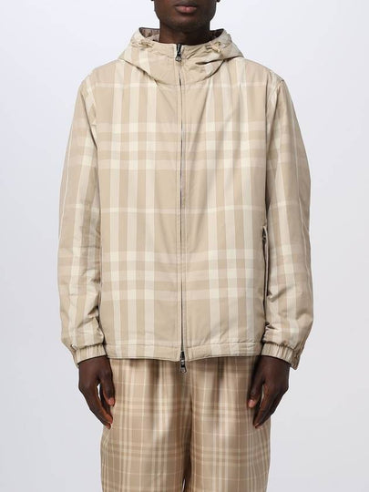 Check Nylon Reversible Hooded Jacket Soft Fawn - BURBERRY - BALAAN 2