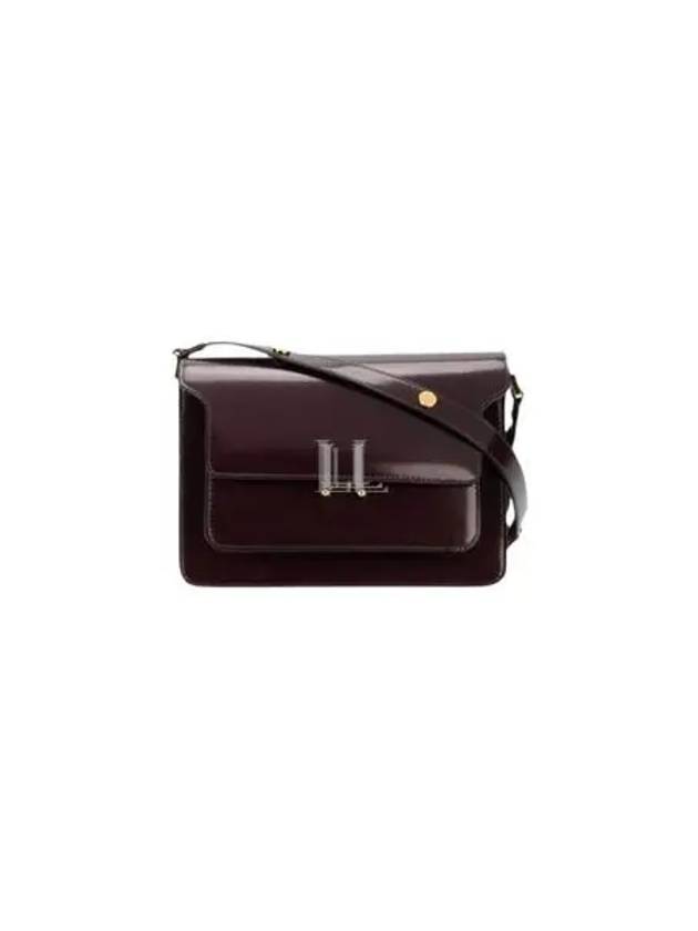 Trunk Glossy Leather Medium Shoulder Bag Burgundy - MARNI - BALAAN 2