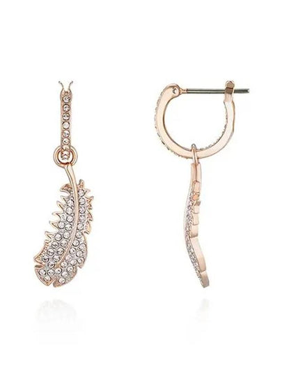 Idyllia Nice Feather Drop Earrings Rose Gold - SWAROVSKI - BALAAN 2