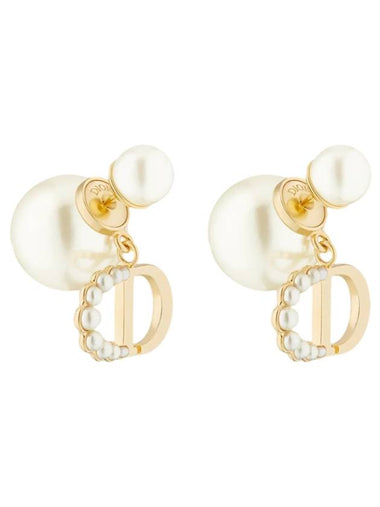 Tribales Resin Pearl Earrings Gold - DIOR - BALAAN 1