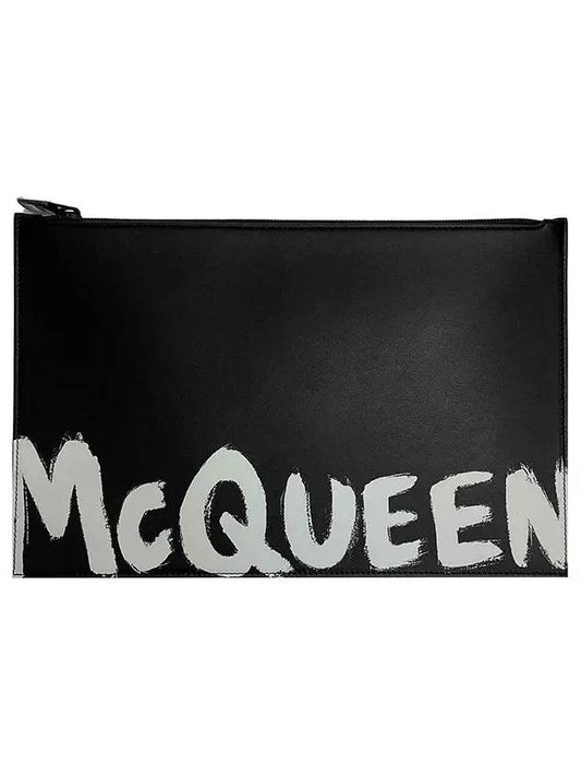 Graffiti Logo Clutch Bag Black - ALEXANDER MCQUEEN - BALAAN 2