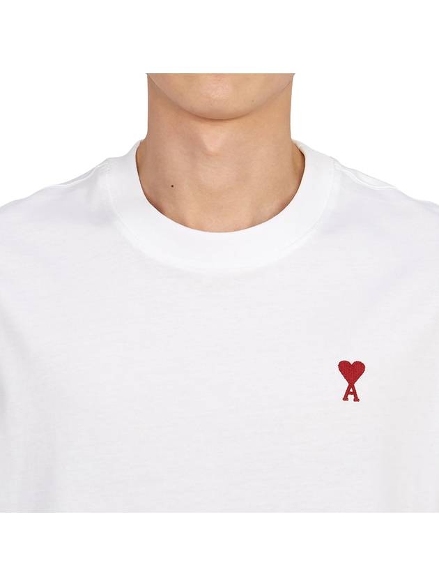 Small Heart Logo Boxy Fit Short Sleeve T-Shirt White - AMI - BALAAN 7