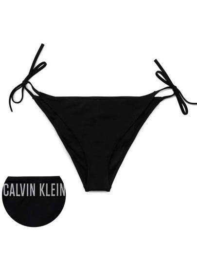 String Side Tie Cheeky Bikini Slip Black - CALVIN KLEIN - BALAAN 2