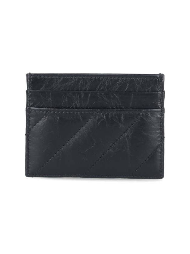 Crush Quilted Calfskin Card Wallet Black - BALENCIAGA - BALAAN 3