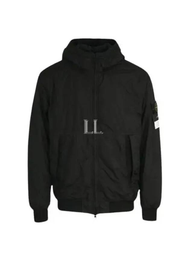 Men's Garment Dyed Crinkle Reps Recycled Nylon Primaloft TC Hooded Jacket Black - STONE ISLAND - BALAAN 2