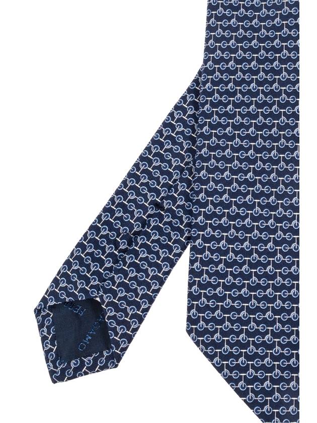 FERRAGAMO Silk Tie, Men's, Navy Blue - SALVATORE FERRAGAMO - BALAAN 4