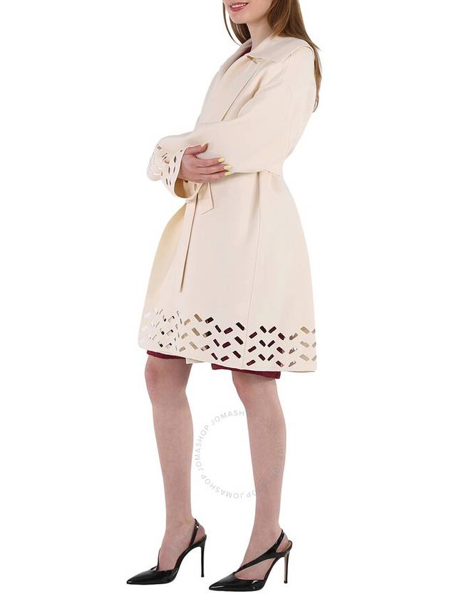 Alaia Ladies Ivory Openwork Pea Coat, Brand Size 42 (US Size 10) - ALAIA - BALAAN 3