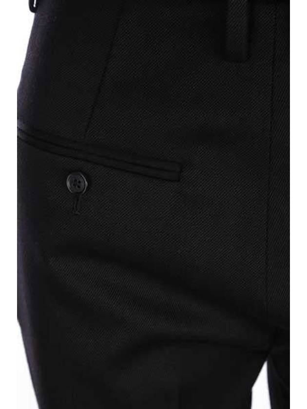 Women's Wool Twill High Waist Straight Pants Black - SAINT LAURENT - BALAAN 4