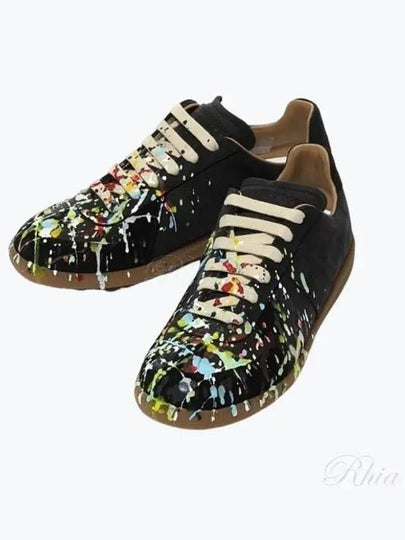 Replica Paint Drop Low Top Sneakers Black - MAISON MARGIELA - BALAAN 2