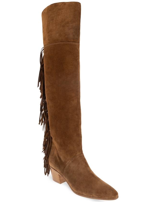 Casadei Suede Heeled Boots, Women's, Brown - CASADEI - BALAAN 4