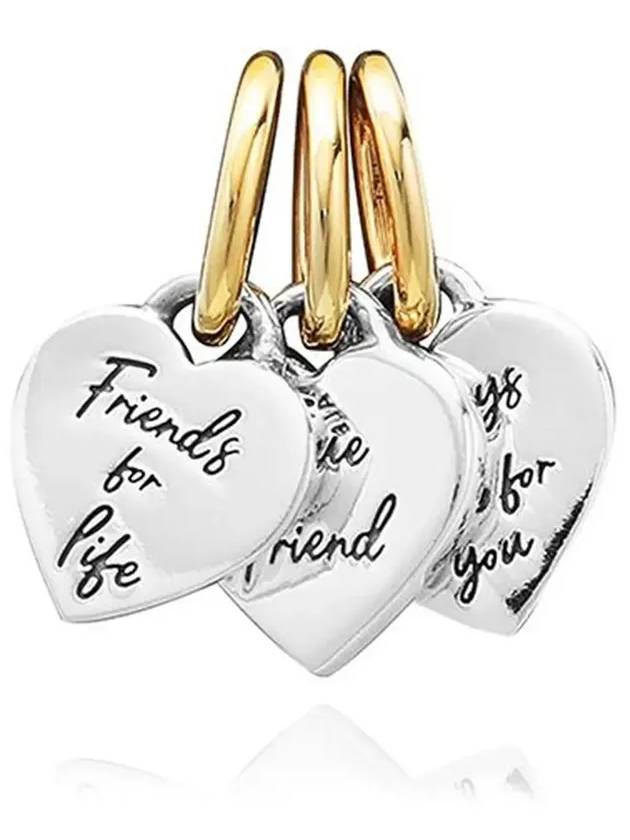 Two-Tone Splittable Friendship Triple Dangle Bracelet Charm Gold Silver - PANDORA - BALAAN 4