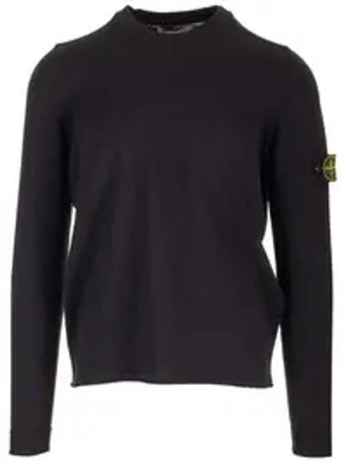 Raw Hand Cotton Crewneck Knit Top Navy - STONE ISLAND - BALAAN 1