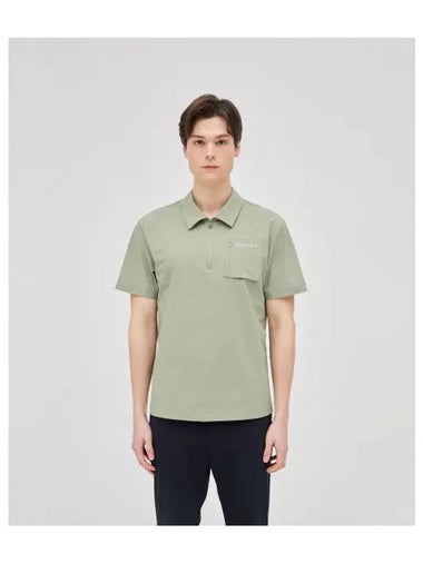 Trena collar light khaki men s short sleeve t shirt - DUVETICA - BALAAN 1