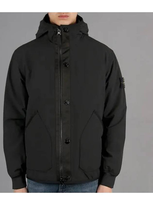 Soft Shell-R E.Dye Pure Insulation Technology Recycled Polyester Primaloft Hooded Jacket Black - STONE ISLAND - BALAAN 2