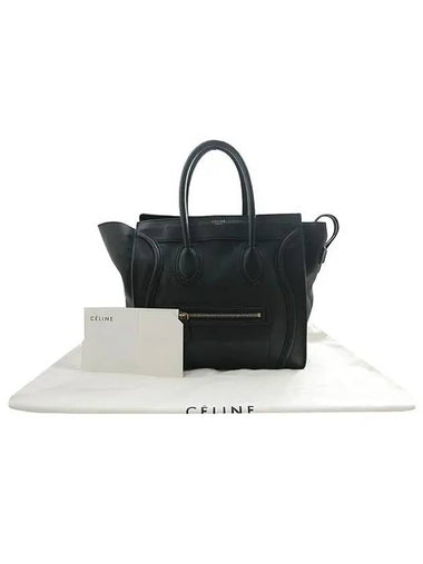 Black leather luggage mini tote bag - CELINE - BALAAN 1