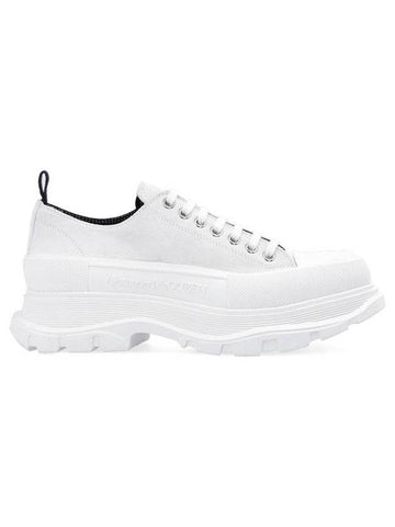 Tread Slick Canvas Low Top Sneakers White - ALEXANDER MCQUEEN - BALAAN 1