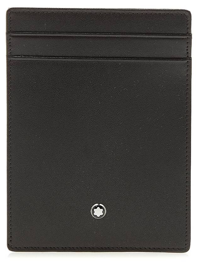 Logo Leather Card Wallet Black - MONTBLANC - BALAAN.