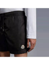 Men's Logo Patch Three Stripes Lining Swim Shorts Black - MONCLER - BALAAN 3