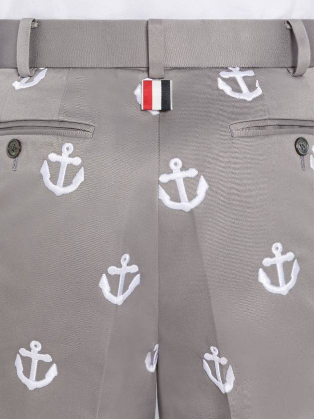 Satin Stitch Anchor Half Drop Shorts Grey - THOM BROWNE - BALAAN 6