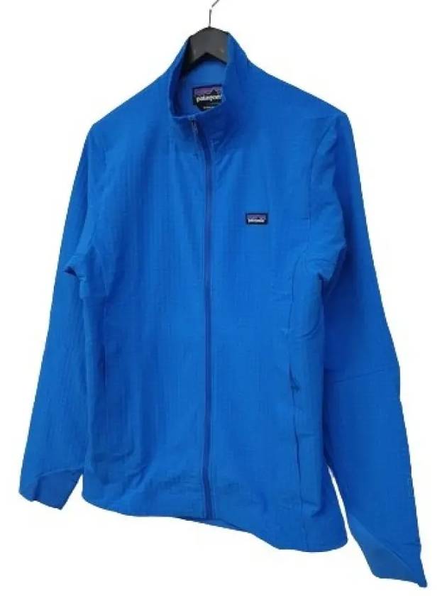 Logo Patch High Neck Zip Up Jacket Blue - PATAGONIA - BALAAN 4