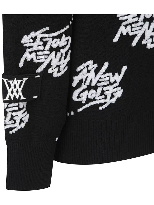 Official M LOGO PATTERN JACQUARD PULLOVER BK - ANEWGOLF - BALAAN 6