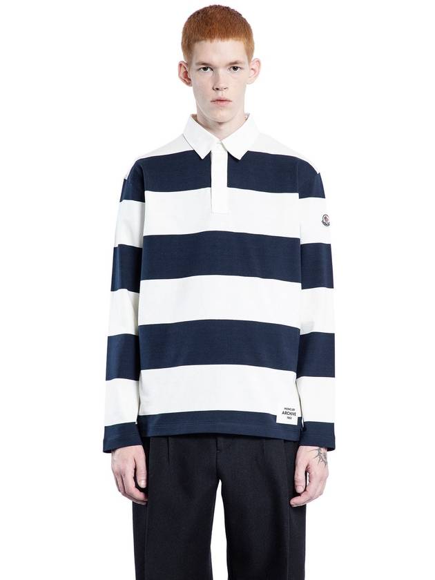 logo patch long sleeve polo shirt - MONCLER - BALAAN 1