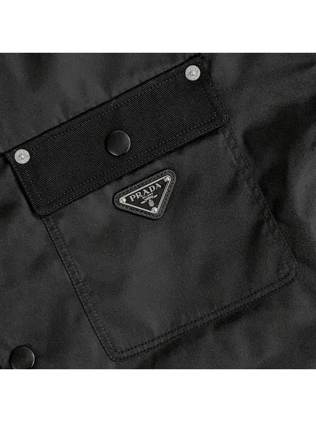 Triangle Logo Shirt Jacket Black - PRADA - BALAAN 8