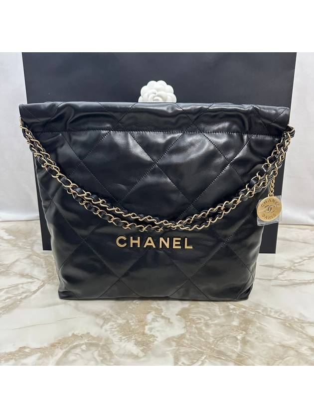 Women s 22 Bag Small Leather Logo Cross Shoulder Black lux240620 - CHANEL - BALAAN 1