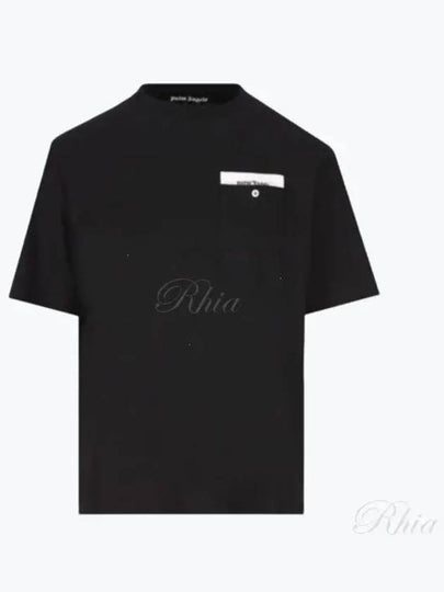 Sartorial Tape Pocket Short Sleeve T-Shirt Black - PALM ANGELS - BALAAN 2